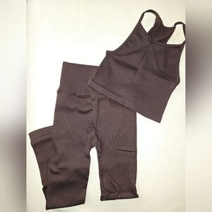 GapFit Ribbed Seamless Brown Leggings